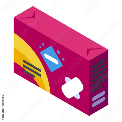 Women pads pack icon isometric vector. Woman menopause. Female hormone