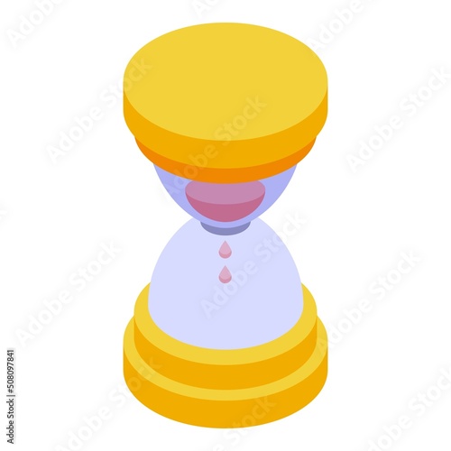 Hourglass menopause icon isometric vector. Woman hormone. Climateric period