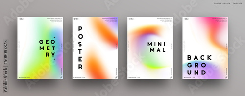 Abstract cover template. Set of colorful poster card. Bright multicolored gradient backgrounds. Minimal cover design. Modern wallpaper soft pastel colors. Vector illustration