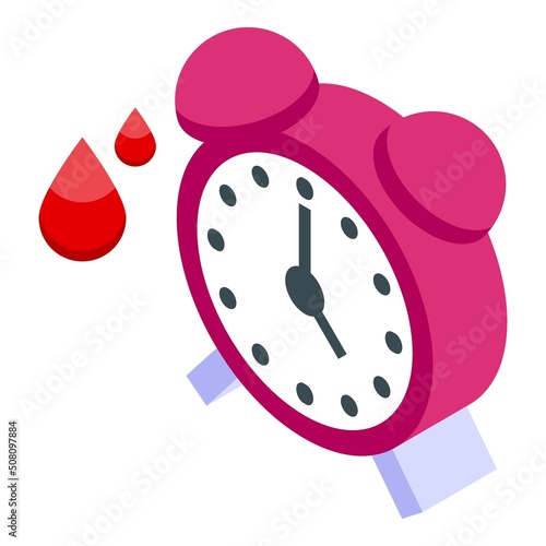 Menstruation alarm icon isometric vector. Woman hormone. Age symptoms