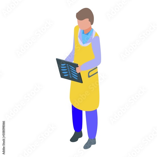 Xray chest image icon isometric vector. Body ray scan. Medical doctor