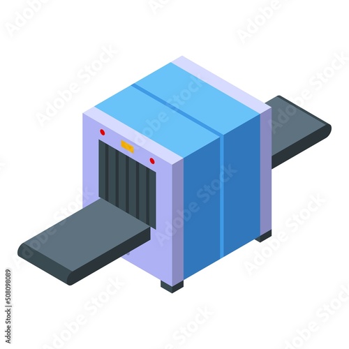 Xray scan box icon isometric vector. Body chest. Radiation machine