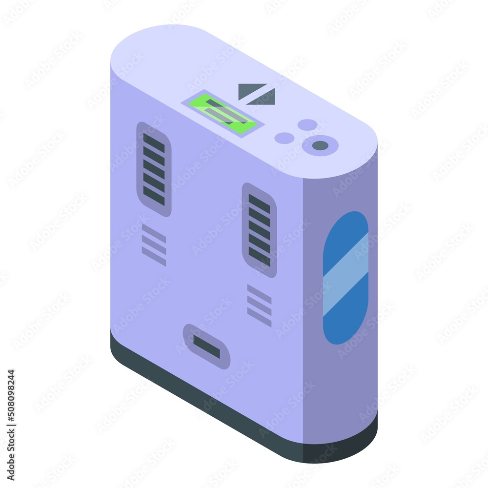 Fototapeta premium Oxygen concentrator equipment icon isometric vector. Home tank. Medical health