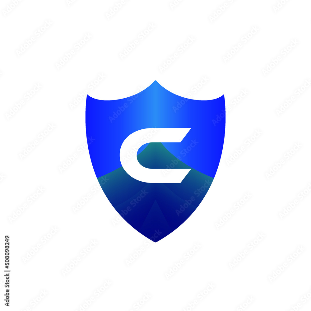 Letter C and Shield Security Logo Design. Vector Illustrator Letter C and Shield Security Logo Design. Vector Illustrator