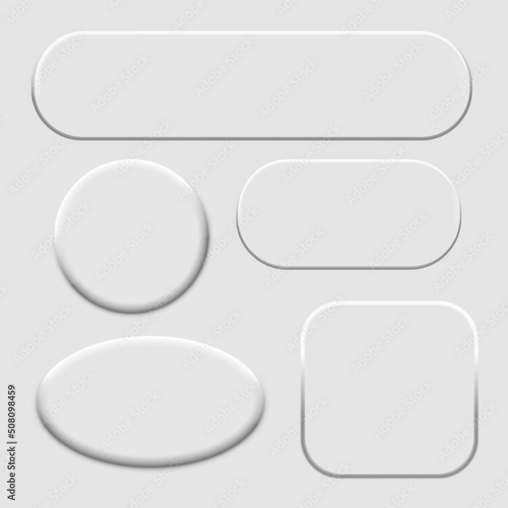 Neomorphic buttons in a modern style. Set of figures of neomrphisms. Symbols in the city of neomrphism for apps and websites Neomorphic buttons in a modern style. Set of figures of neomrphisms. Symbols in the city of neomrphism for apps and websites