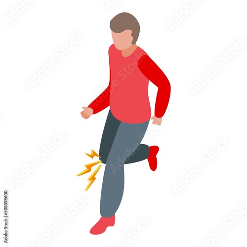 Sport knee injury icon isometric vector. Health patient. Medicine clinic