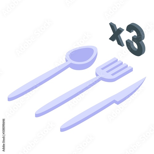 Food deliver tools icon isometric vector. Order delivery. Meal service