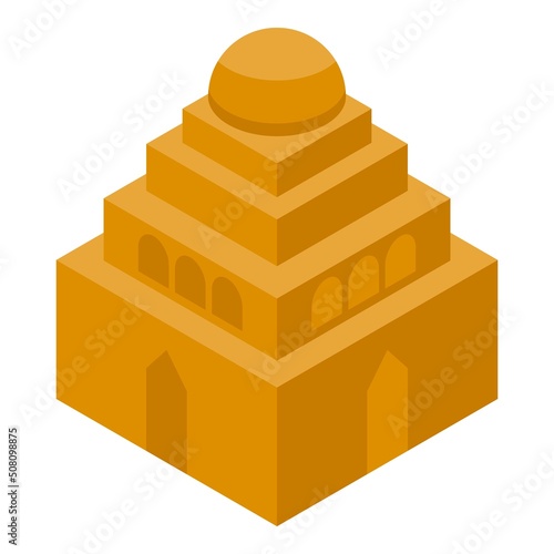 Arabic mosque icon isometric vector. Muslim education. Meeting muslim