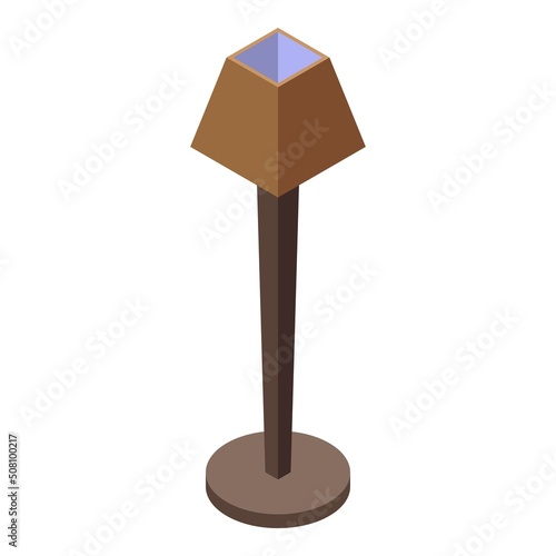 Home lamp icon isometric vector. Floor stand. Table decor