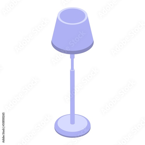 Silver lamp icon isometric vector. Stand furniture. Decor light
