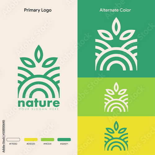 elegant organic natural logo concept