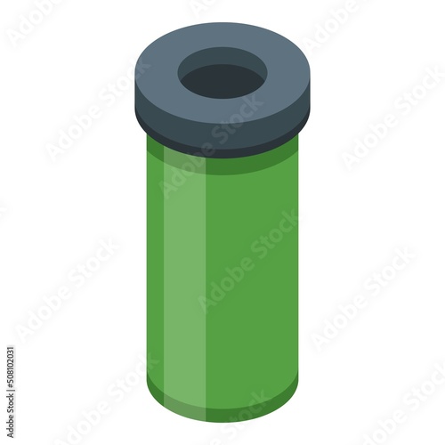 Recycle bin icon isometric vector. Trash bag. Sack pack