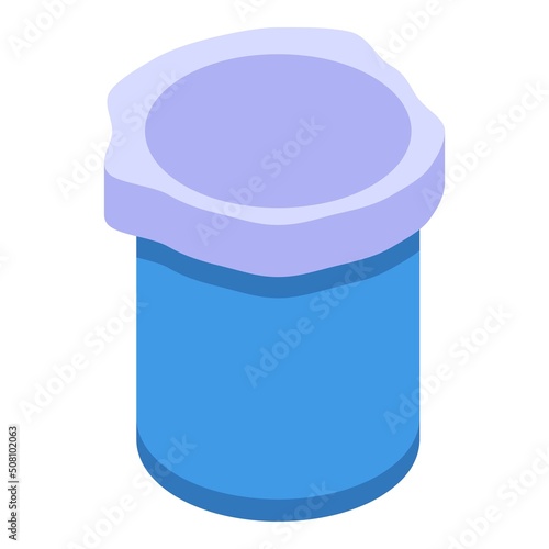 Trash bin icon isometric vector. Bag pack. Rubbish plastic