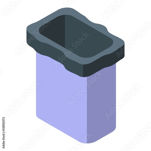 Plastic trash bin icon isometric vector. Garbage bag. Recycle pack