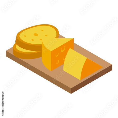 Sommelier wine cheese icon isometric vector. Glass alcohol. People party