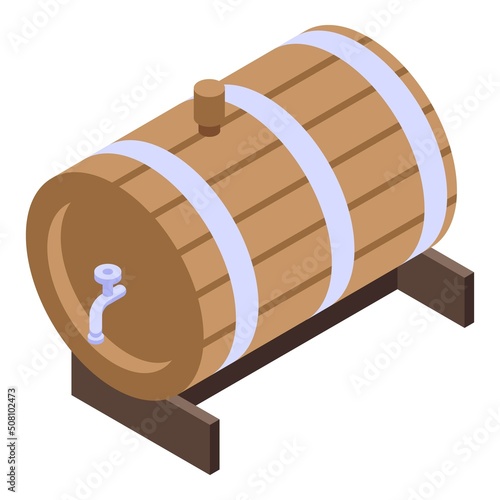 Wood wine bottle icon isometric vector. Party alcohol. Woman cheers