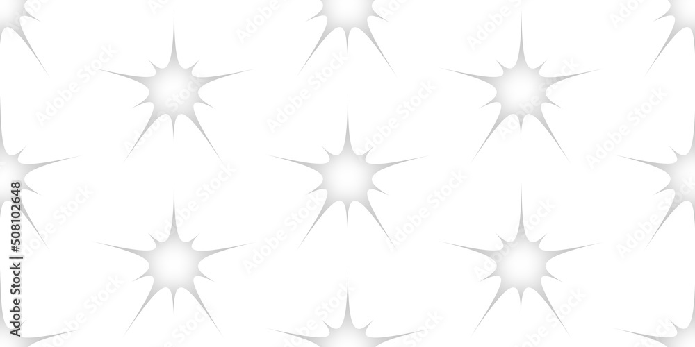 Abstract horizontal white background. Carved stars with a light gray shadow inside.