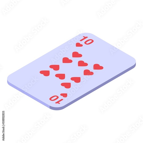 Ten play card icon isometric vector. Black jack. Poker deck