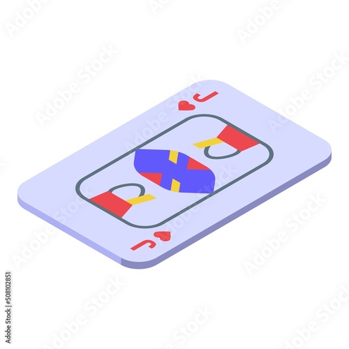 Casino flush icon isometric vector. Poker card. King play