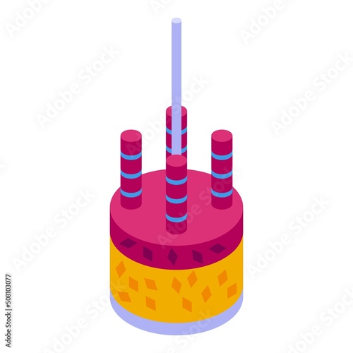 Mexican pinata cake icon isometric vector. Mexico party. Candy hat