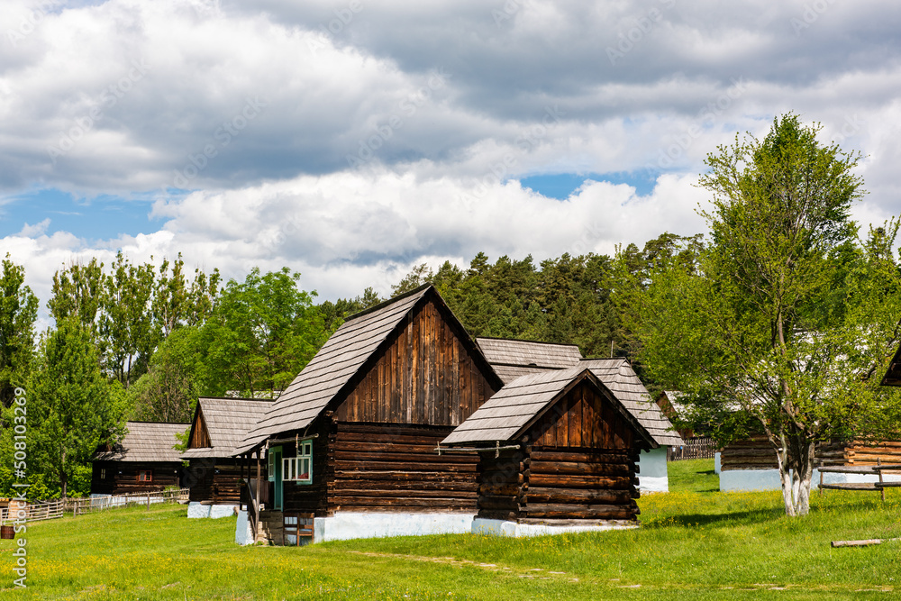 Open Air Village Museum in Stara Lubovna Castle, Slovak Republic. Wooden Traditional Houses Open Air Village Museum in Stara Lubovna Castle, Slovak Republic. Wooden Traditional Houses
