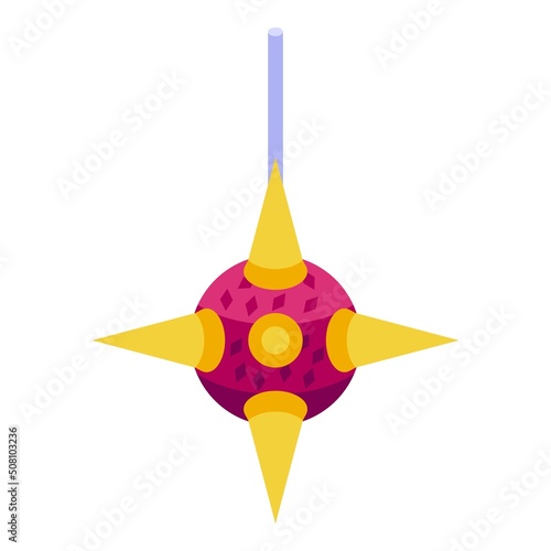 Mexican pinata meteorite icon isometric vector. Mexico party. Fiesta carnival
