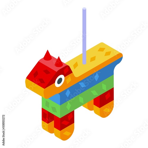 Mexican pinata icon isometric vector. Mexico party. Fiesta cactus