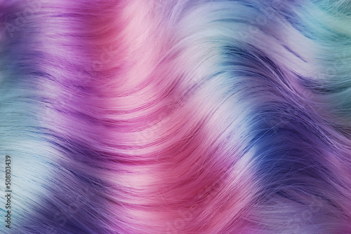 Beautiful multicolored hair as background, closeup view