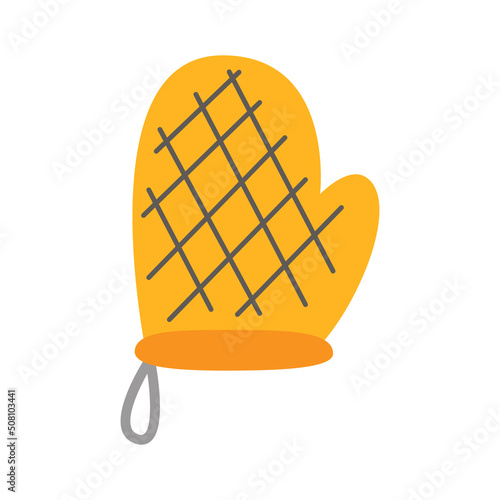 Vector illustration of kitchen potholder on white background.