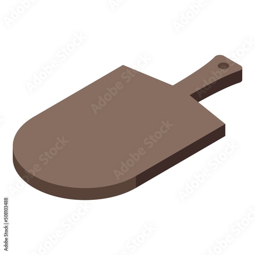 Cooking table icon isometric vector. Wooden board. Pizza restaurant