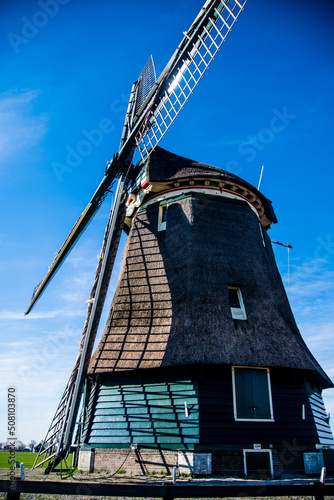Dutch Windmill in bright sunshine