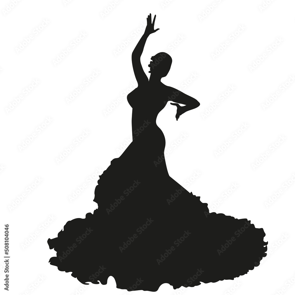 Fototapeta premium silhouette of a dancing girl