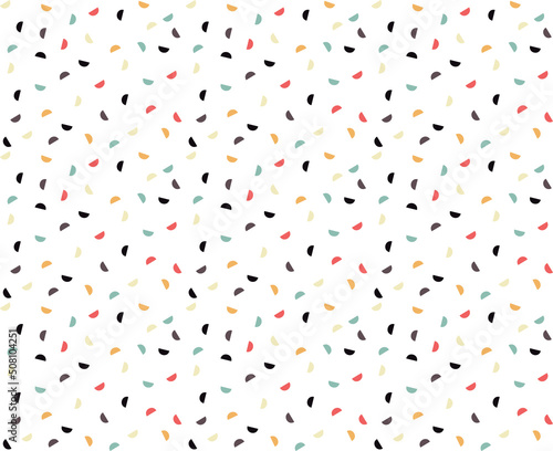 Seamless Pattern Colorful Semicircles, Confetti Style. Vector illustration