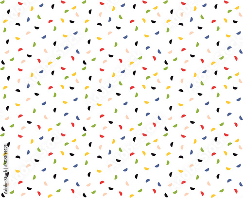 Seamless Pattern Colorful Semicircles, Confetti Style. Vector illustration