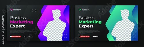 Creative business YouTube video thumbnail or social media web banner and corporate YouTube thumbnail design template	