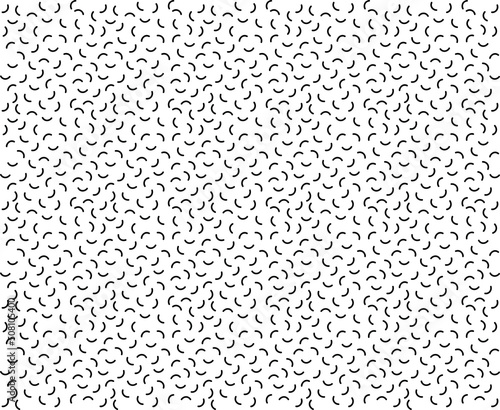 Memphis seamless pattern with arc geometric elements and triangles. Pattern, seamless trend background. Fashion trend 80-90s.