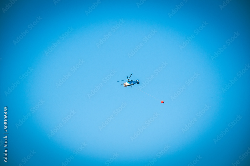 Firefighting helicopter. Firefighting helicopter.