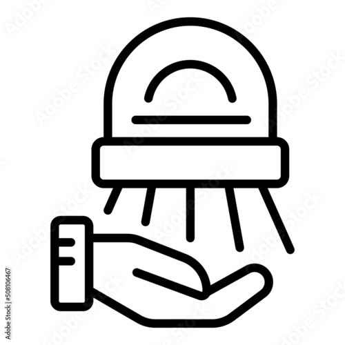 Hot hand dryer icon outline vector. Air machine. Dry toilet