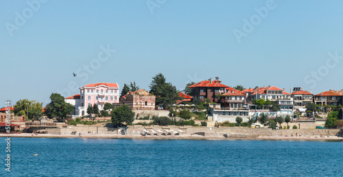 Nessebar old town, Bulgaria, Back sea coastal landscape