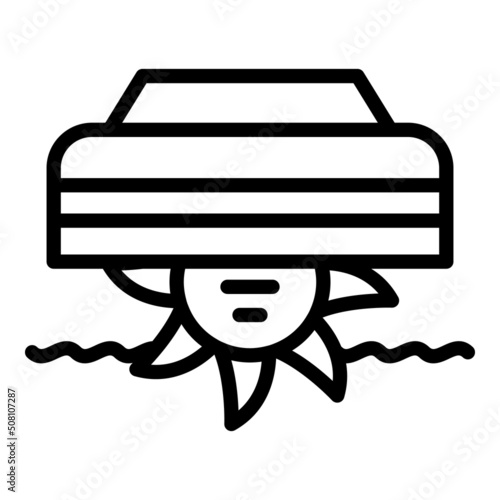 Cultivator icon outline vector. Machine farm. Agriculture equipment