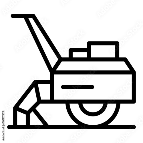 Lawn machinery icon outline vector. Farm machine. Tiller combine