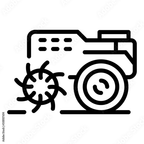 Grass cultivator icon outline vector. Farm machine. Agriculture equipment