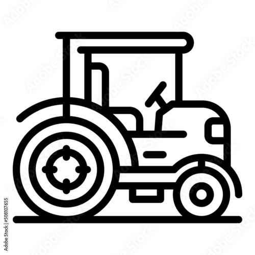Tractor icon outline vector. Farm machine. Harvest equipment