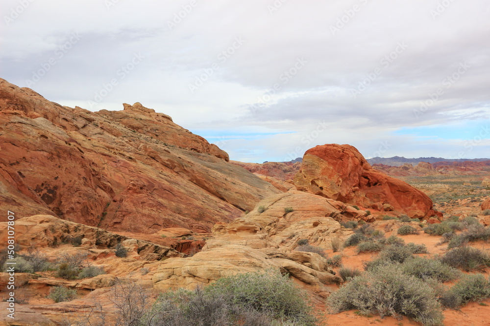 valley state country red and yellow mountains and sand in the valley of fire