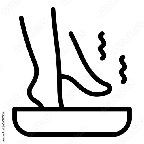 Leg hot bath icon outline vector. Candle wax. Cream depilation