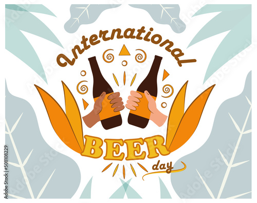 International beer day illustration.