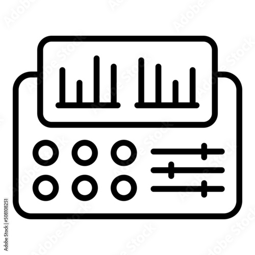 Synthesizer instrument icon outline vector. Dj piano. Audio sampler