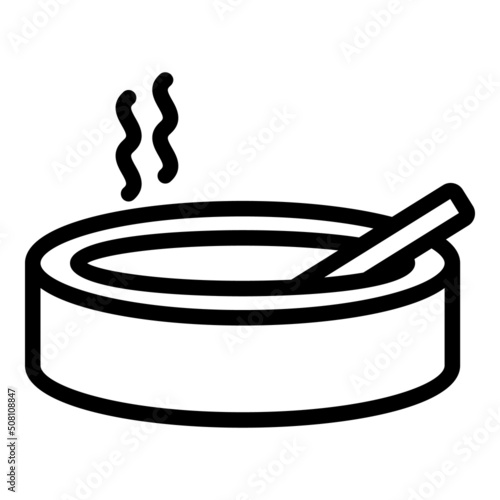 Glass ashtray icon outline vector. Cigarette smoker. Burn pack