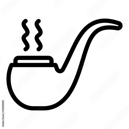 Wood smoking pipe icon outline vector. Cigarette smoke. Alcohol pack