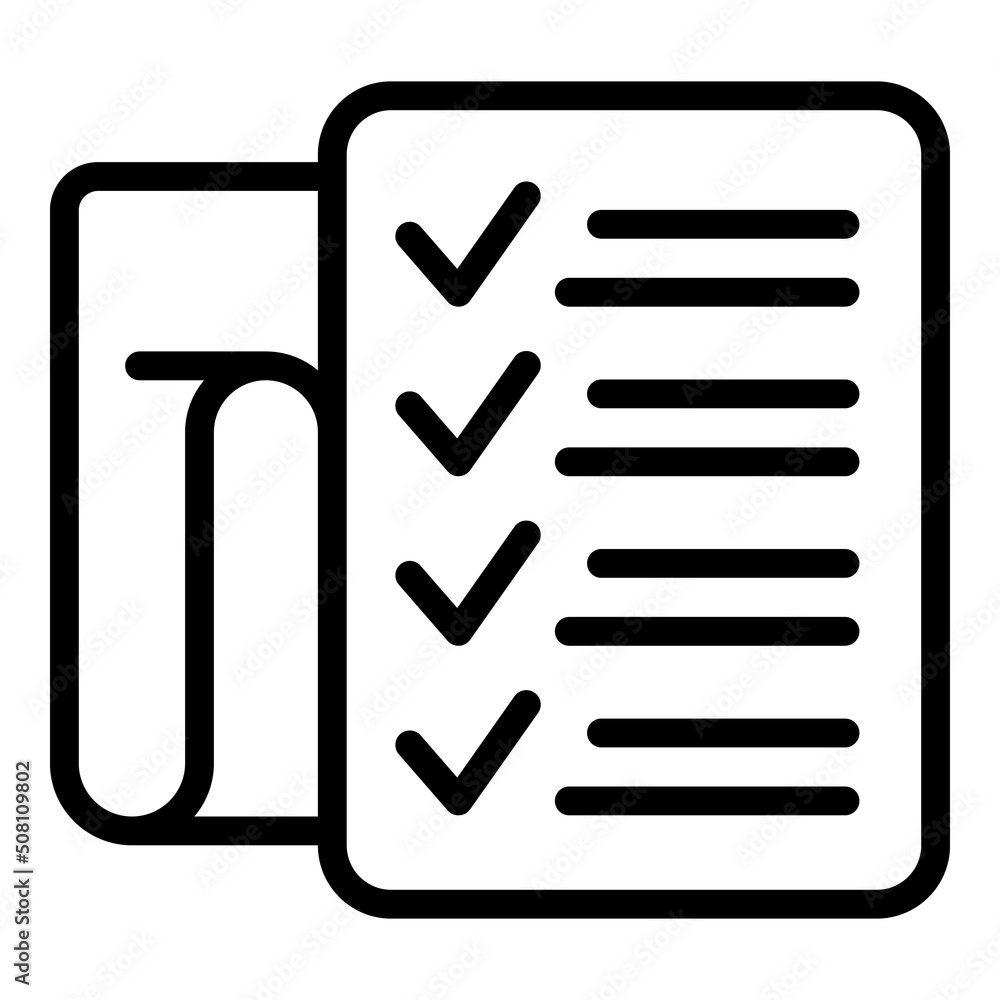 Paper task icon outline vector. Work time. Business team Paper task icon outline vector. Work time. Business team